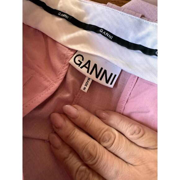 GANNI Drapey Melange Loose Mid Waist Pleat Pants size 44/US L - Picture 6 of 13